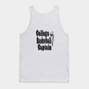 College Basketball Captain Typographic Design - Basketball Enthusiast's Choice Tank Top